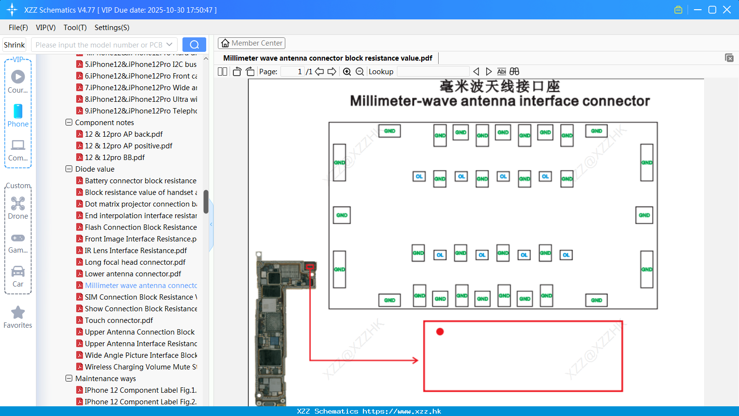 IPhone Millimeter Wave Antenna Connector Block Resistance Value